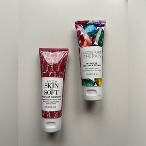 2 Avon moisture therapy hand cream + Skin so soft
